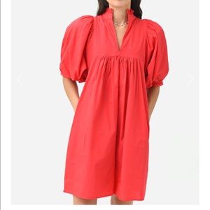 NWT Never a Wallflower red Puff Sleeve dress